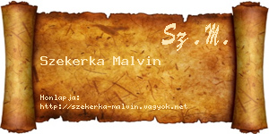 Szekerka Malvin névjegykártya